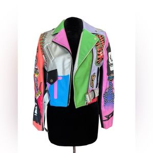 Darkshe STUDDED FAUX LEATHER VEGAN PU JACKET SIZE M